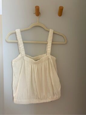 Zara Cream Ribbed Knit Top